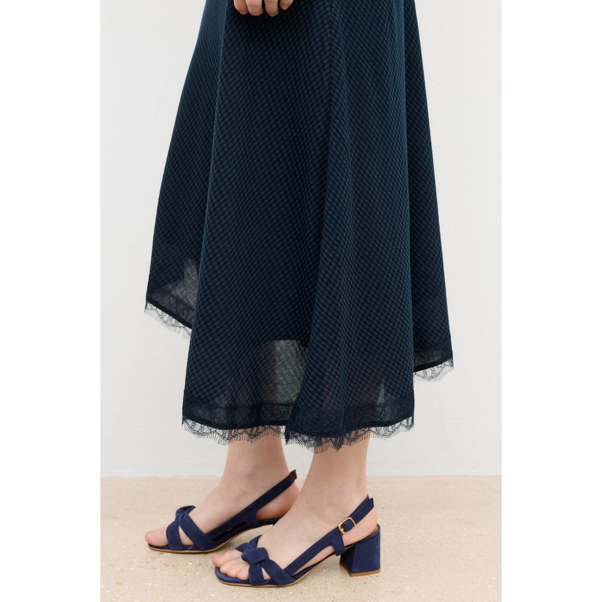 Jupe fluide taille haute JUPE JOSELINE bleu marine, CAROLL