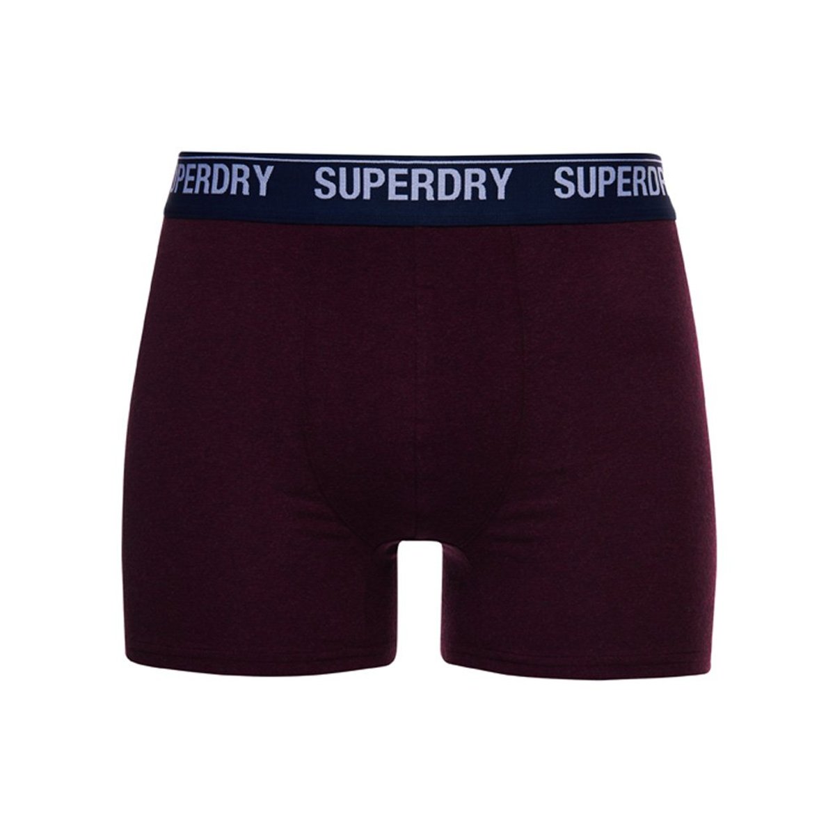 Lot de deux caleçons en coton biologique bordeaux/rouge, SUPERDRY