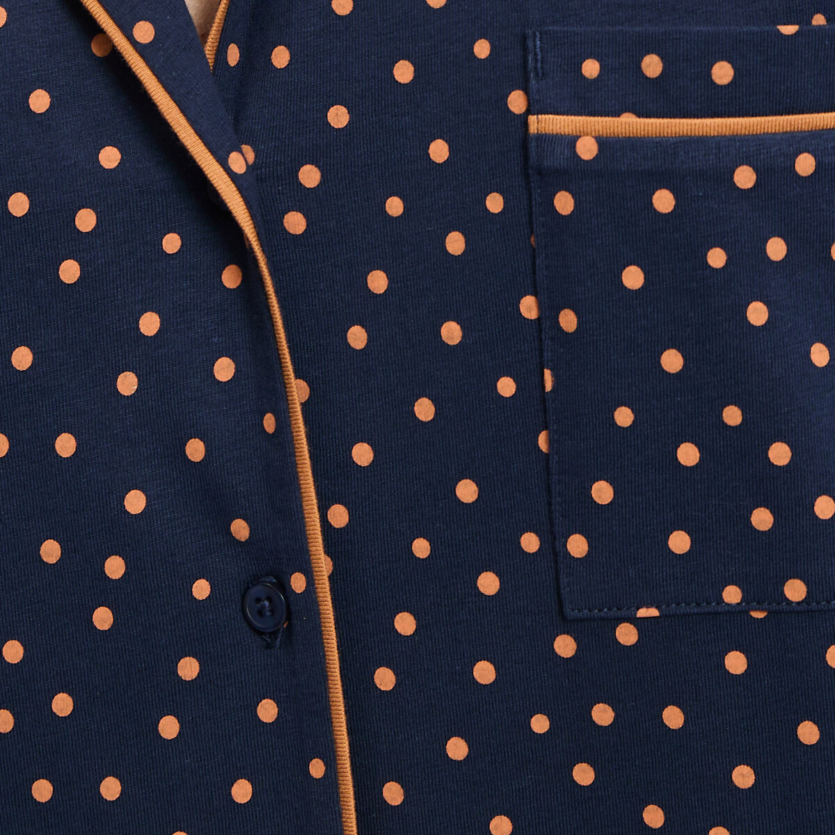 Chemise de nuit forme liquette, imprimée pois, en jersey pur coton imprimé pois, ANNE WEYBURN