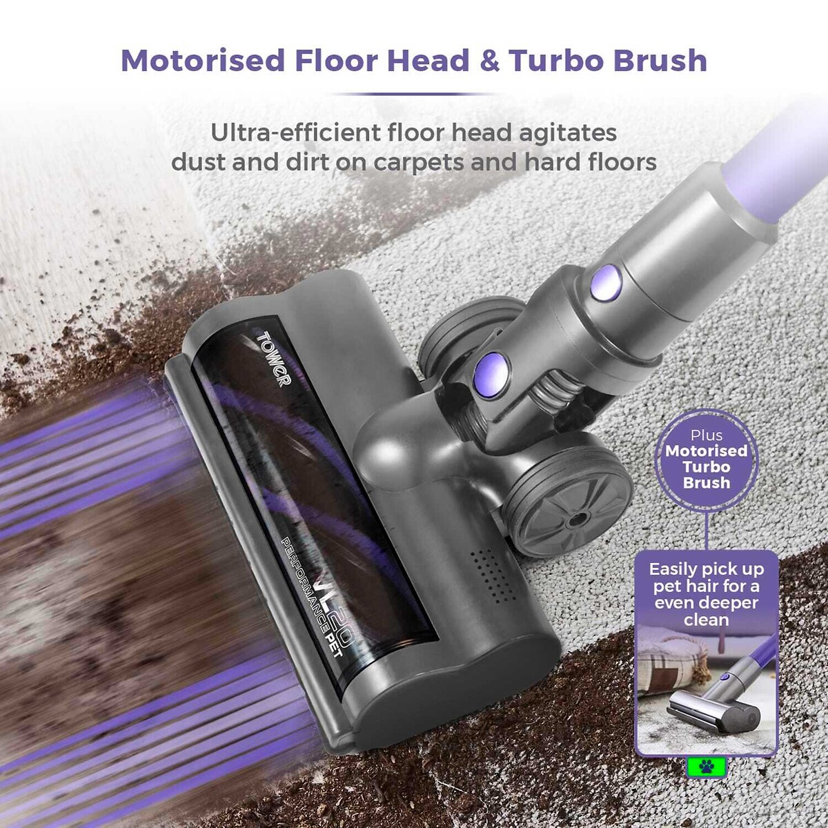 VL20 Pets Corded Stick Vacuum - T513006PETS blue, TOWER