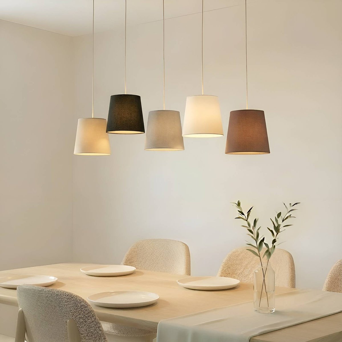 Suspension en textile jeunes, Thamila nickel, caramel, noir, gris, blanc, marron, LUCANDE