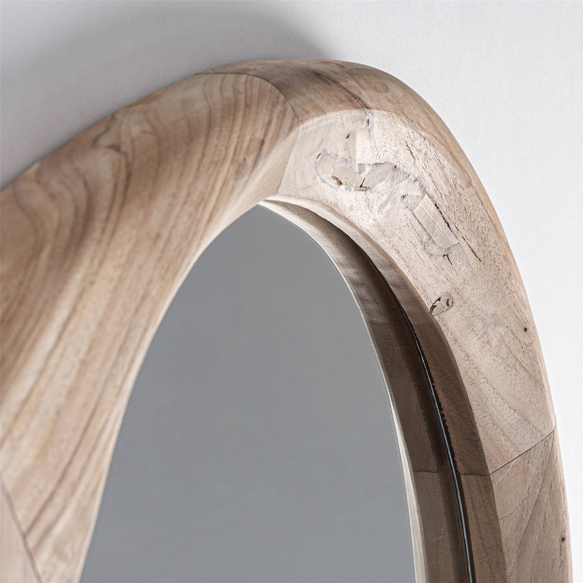Miroir rond en bois de teck S.HUMBLE teck naturel brun, RECOLLECTION