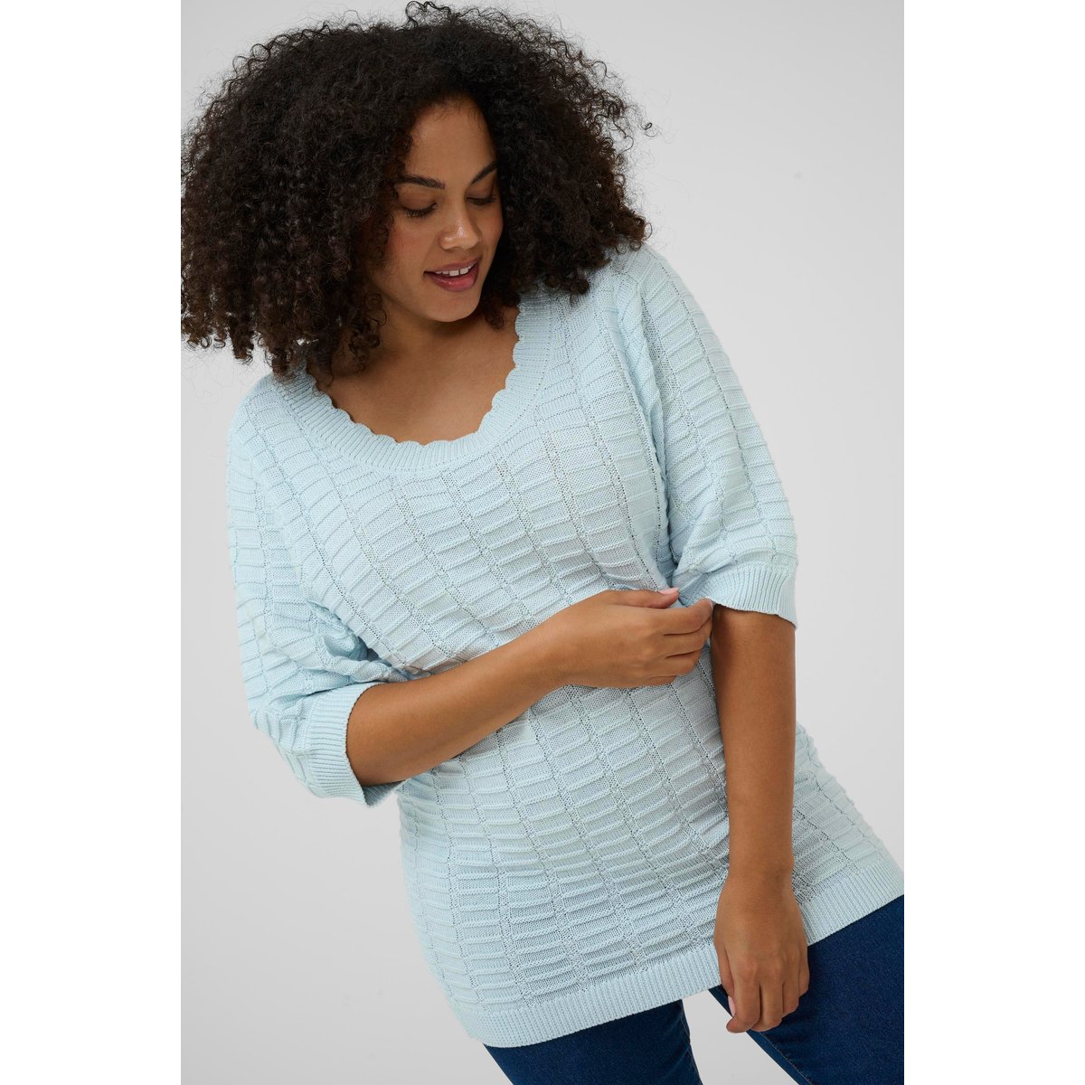 Pullover tricoté bleu nantucket breeze, KAFFE CURVE