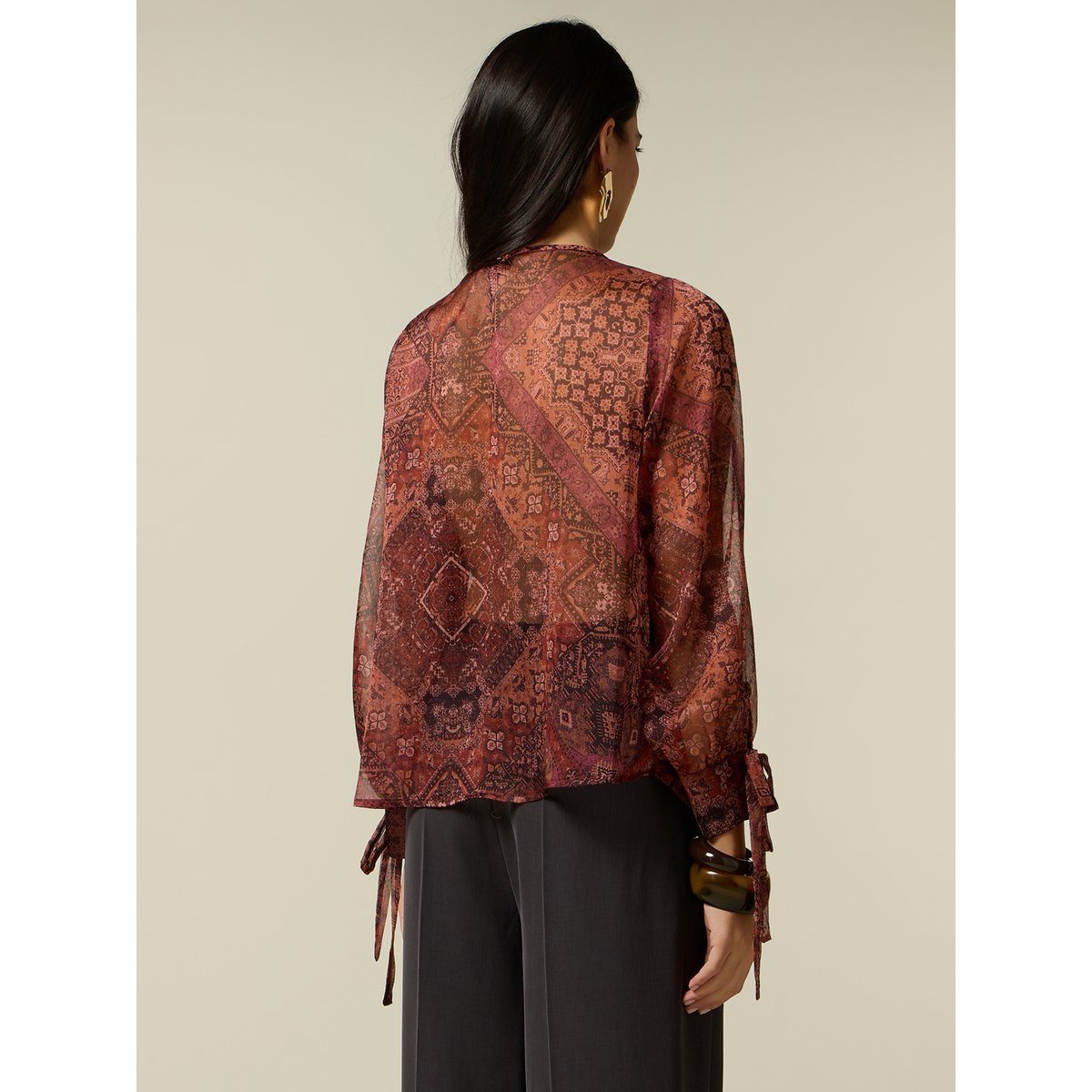 Chemise avec nœud burgundy, OLTRE