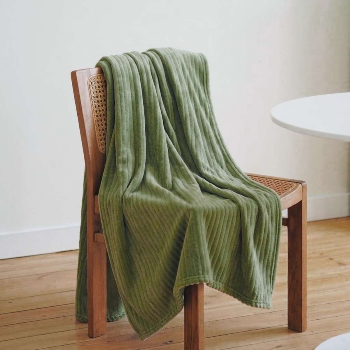 Plaid + tote bag ultra doux 130x170cm vert, ORNAMI