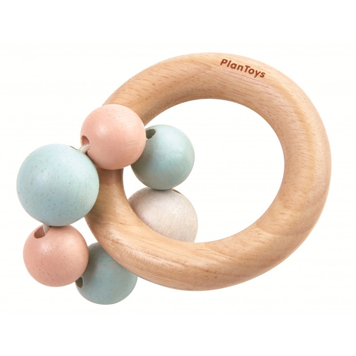 Hochet perles pastel beige, PLAN TOYS