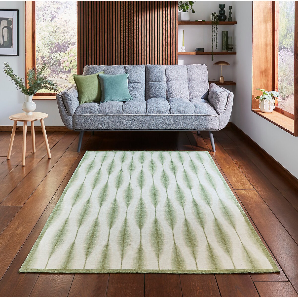 Kasuri Washable Rug sage, SCION