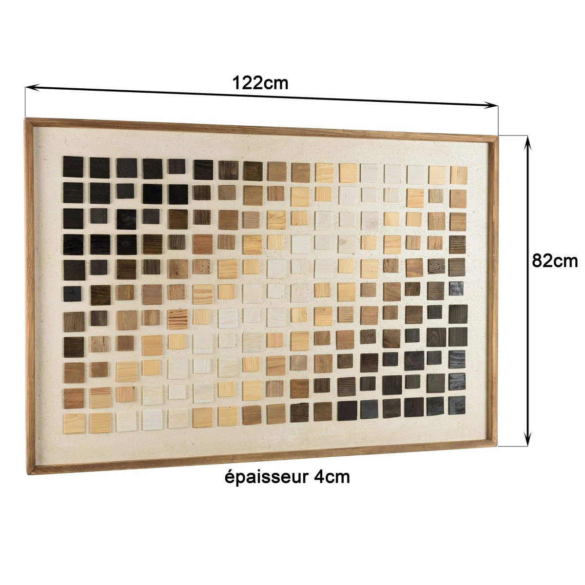 Décoration murale dégradé de mosaïques sur tissu 122 x 82 cm DENVER bois naturel, PIER IMPORT