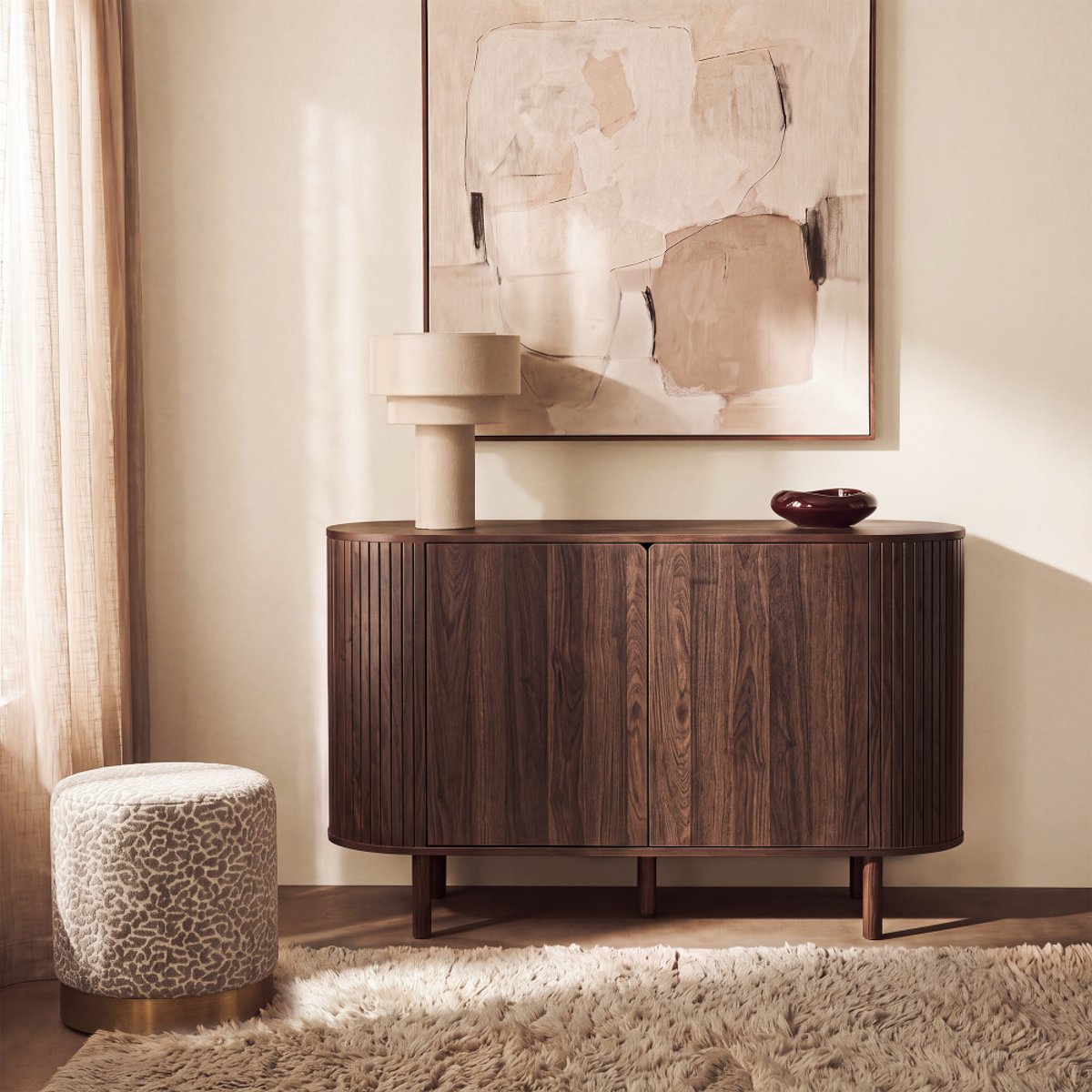 Buffet 2 portes en bois L 120 cm- ALMA bois foncé, DRAWER