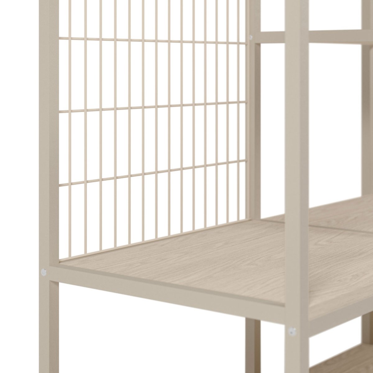 Dressing ouvert modulable 3 éléments en métal et bois L140xH179,5cm- AQABA beige, DRAWER