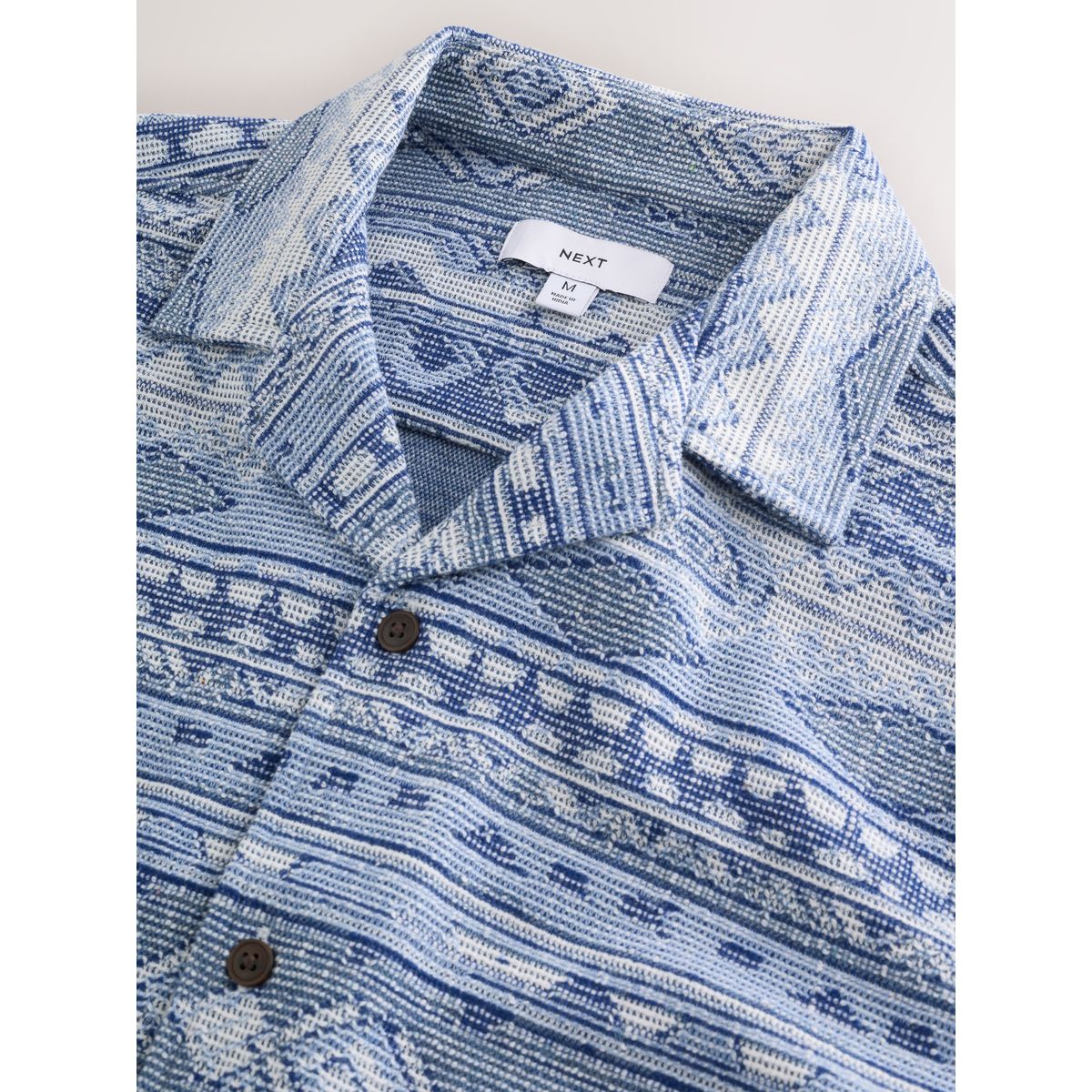Chemise manches courtes à imprimé bleu marine, NEXT