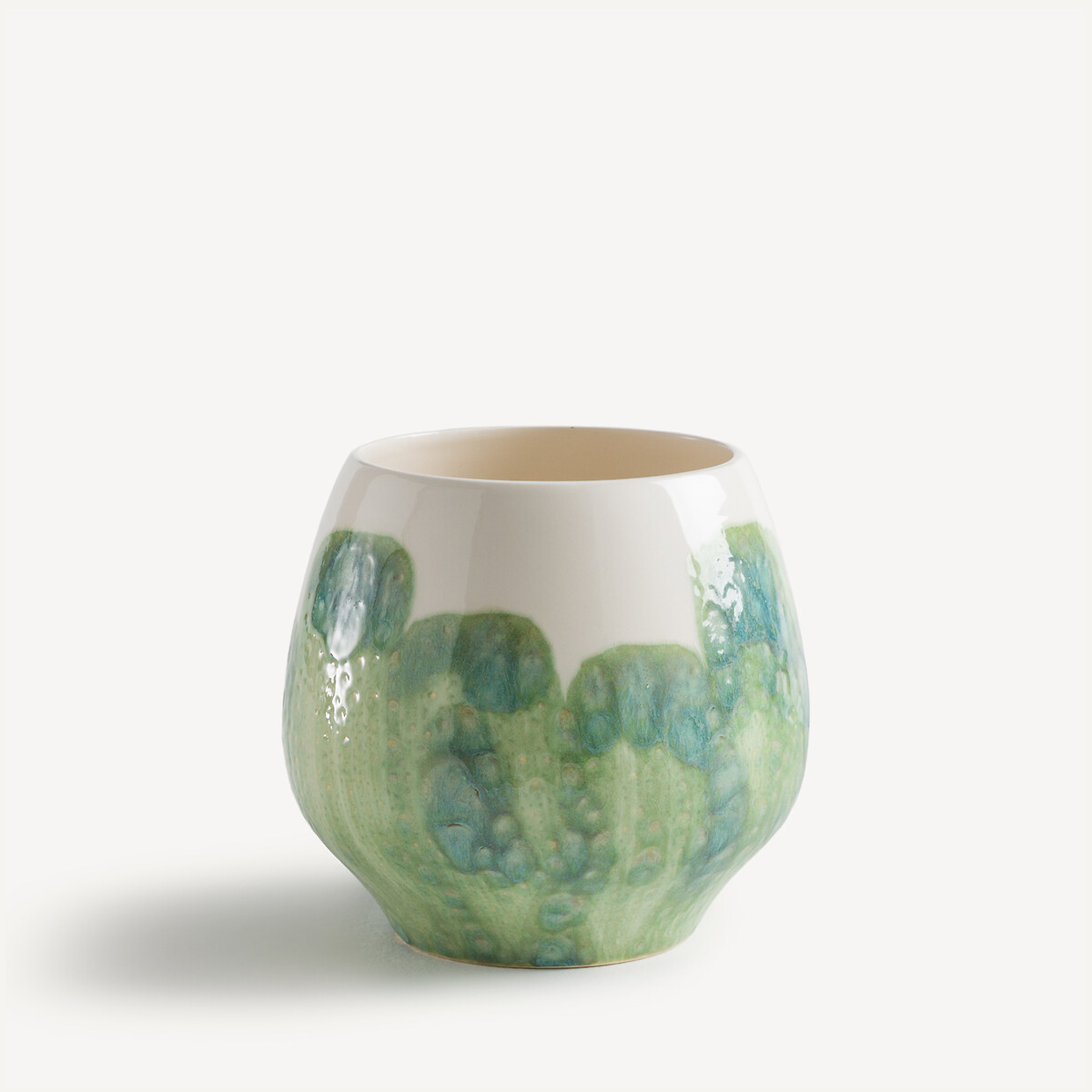 Vase peint main en faïence émaillée, WINGA vert sauge/ecru, AM.PM