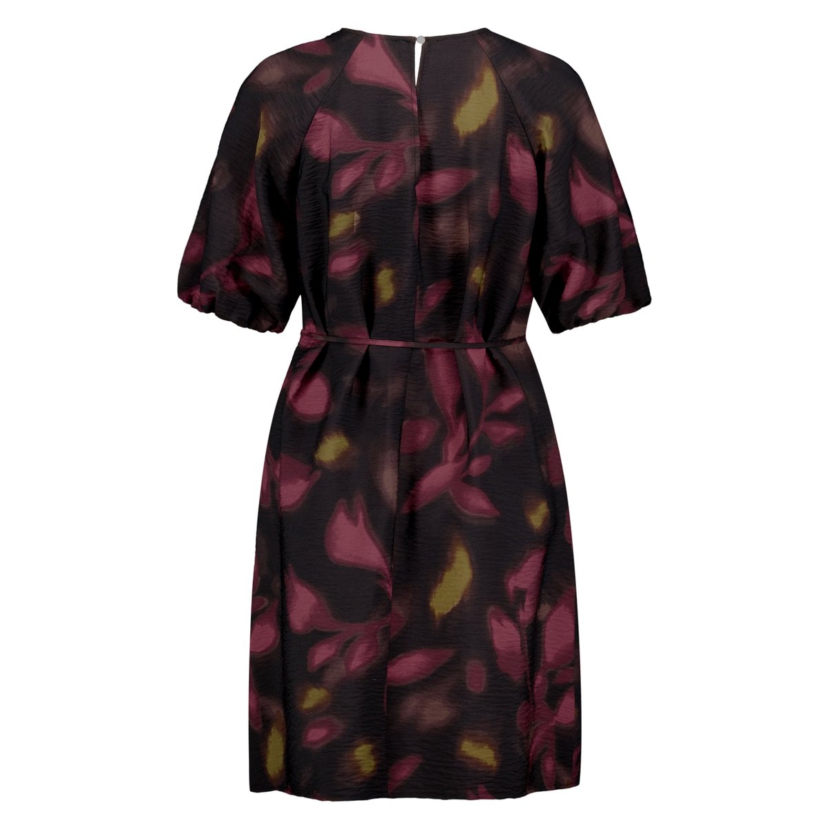 Robe casual à ceinture à nouer black/dark red, ZERO