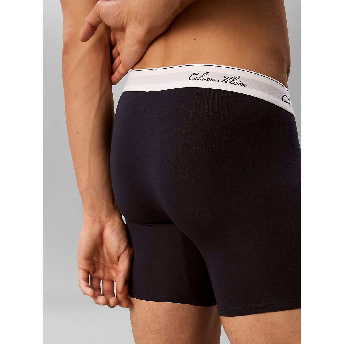 3er-Pack Boxershorts Icon Cotton Stretch schwarz+dunkelgrau+grau, CALVIN KLEIN UNDERWEAR