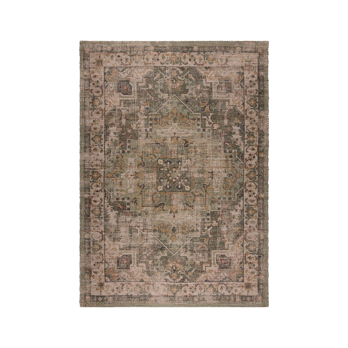 Tapis vintage en jute SELENA vert, FLAIR RUGS