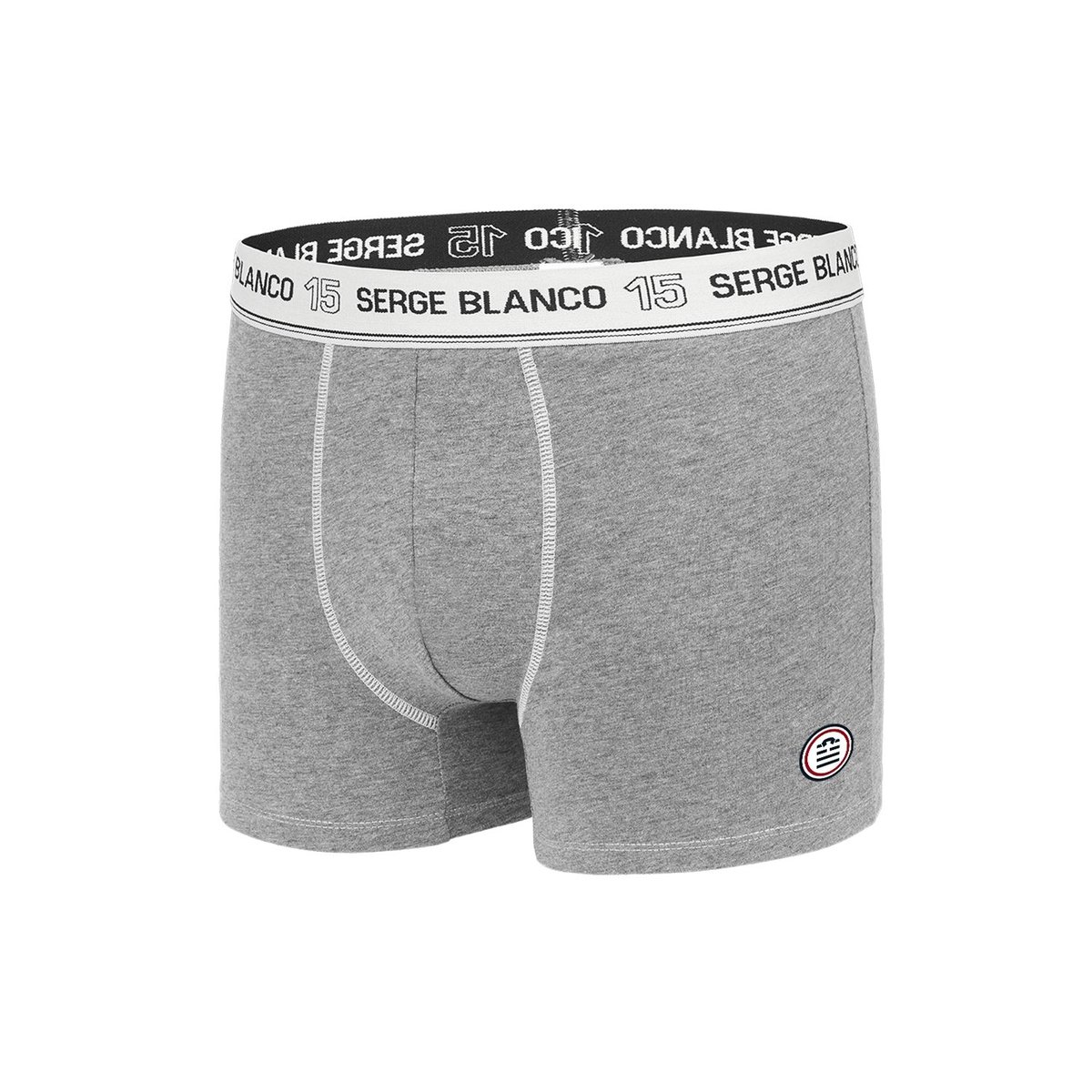Lot De 5 Boxers Coton Class' Uni gris/grisfoncé/noir, SERGE BLANCO
