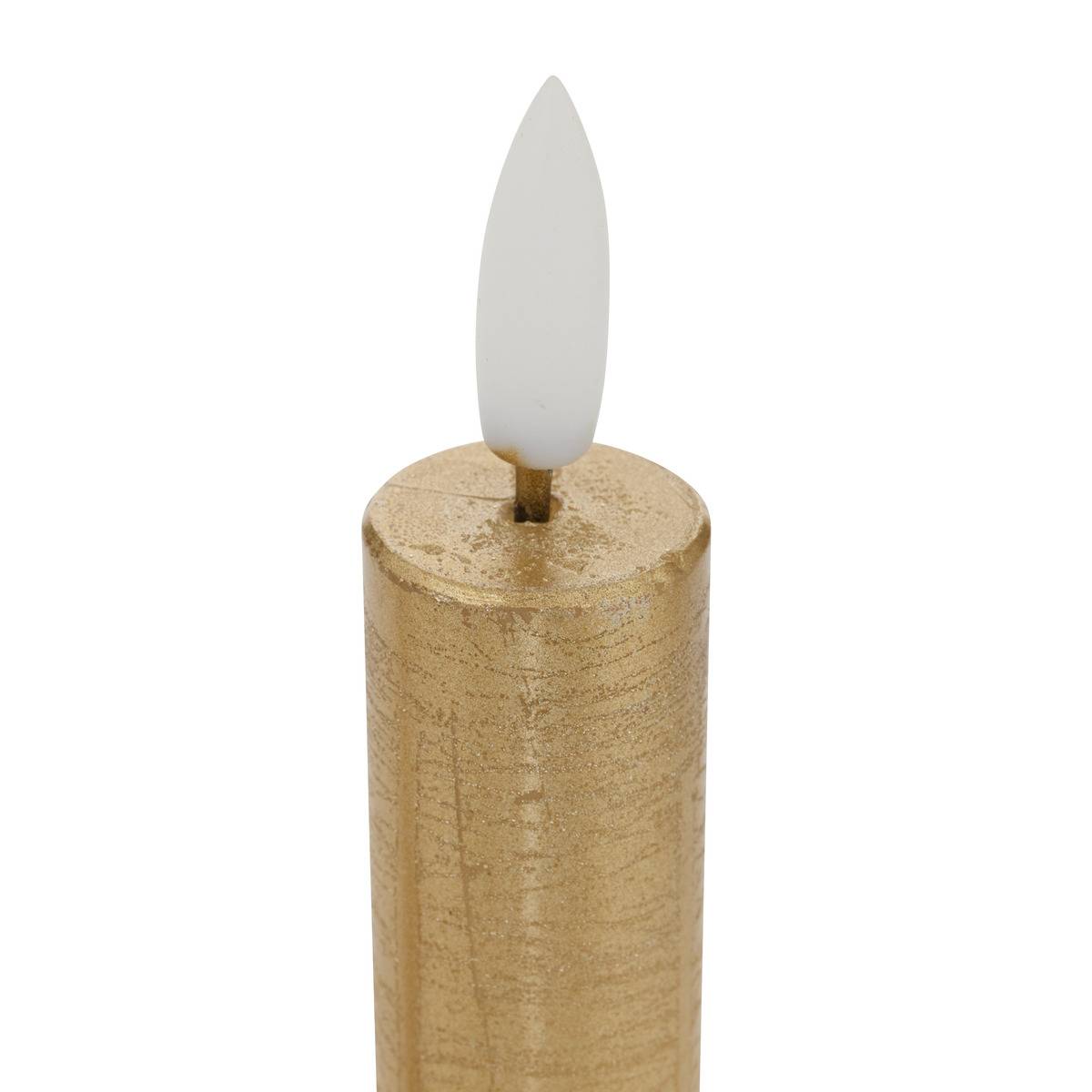 Lot de 2 bougies LED Lupa bâton doré dore, ATMOSPHERA