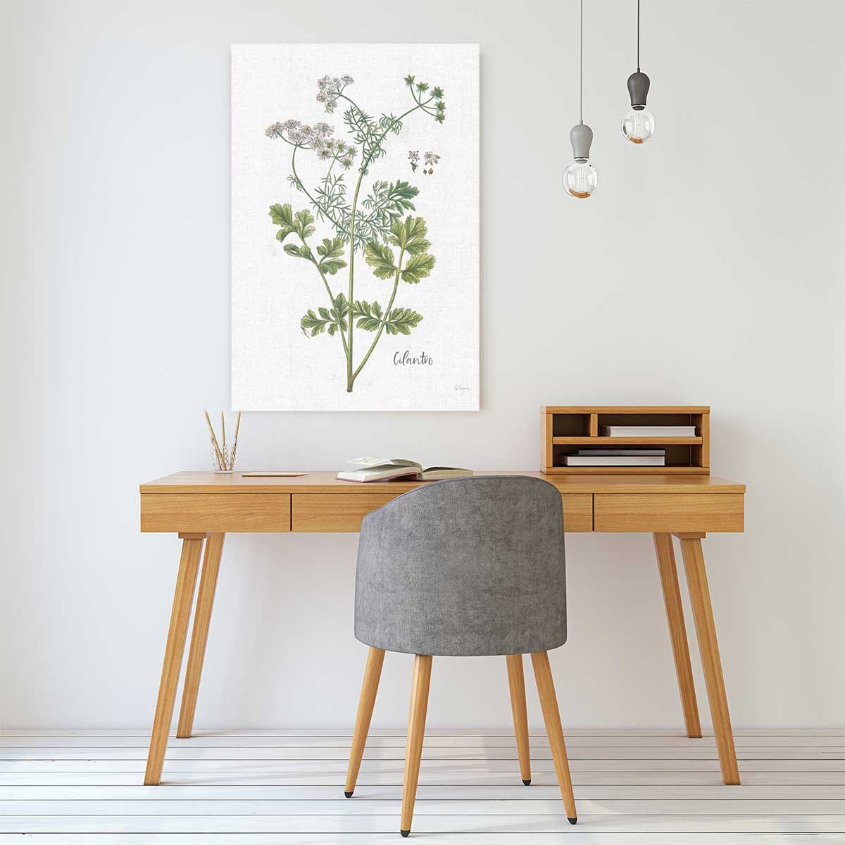 Tableau fleurs Coriandre dessinée tableau alu dibond, HEXOA
