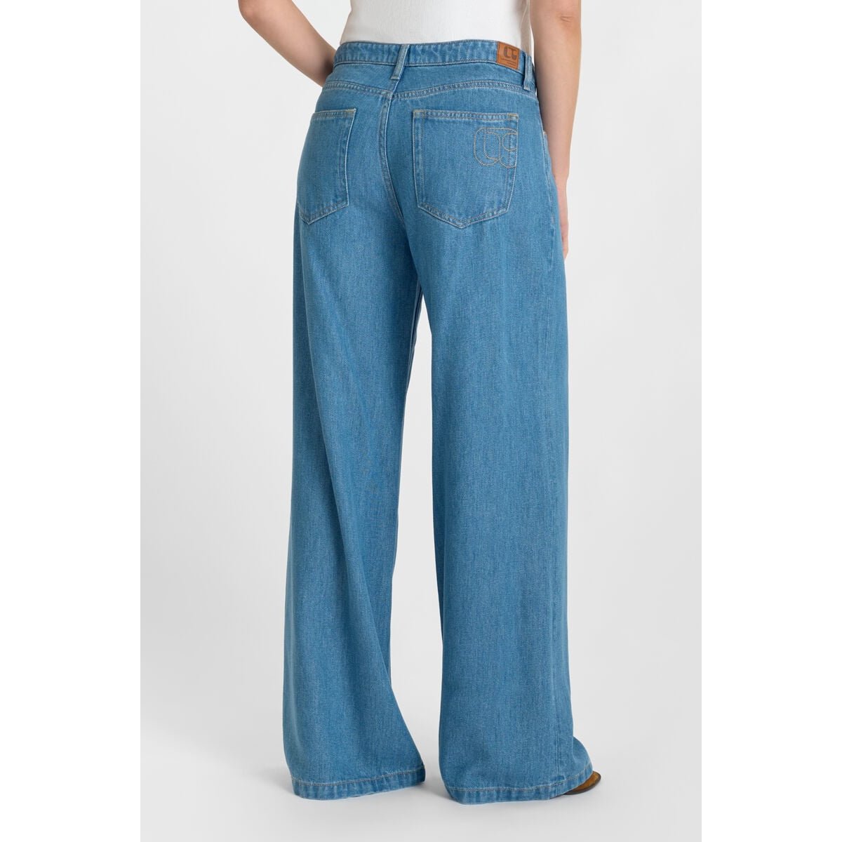 Jeans loose, large ZAZOU, longueur 34 blue, LE TEMPS DES CERISES