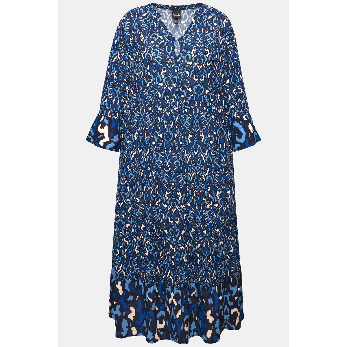 Robe avec col tunisien marine, ULLA POPKEN
