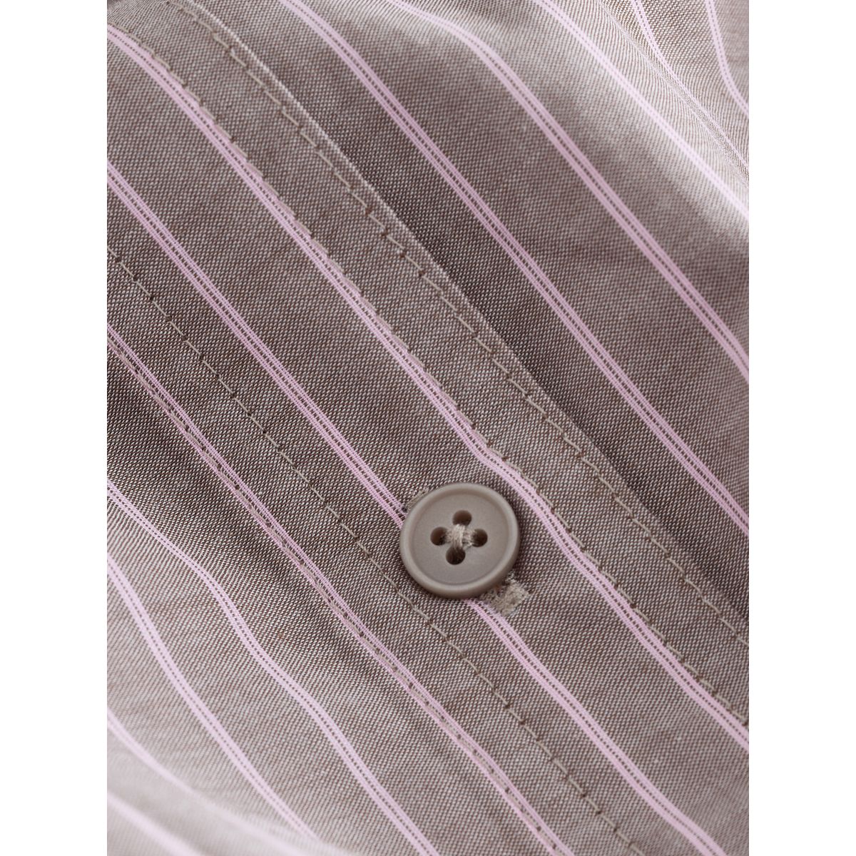 Chemise boyfriend oversize à manches longues rayures marron chocolat/rose, NEXT