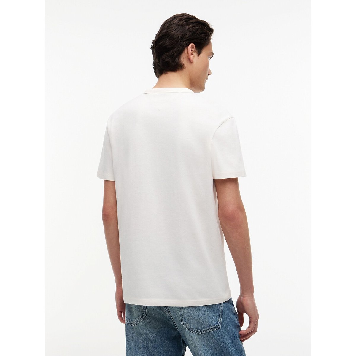 Camiseta de manga corta slim blanco roto, TOMMY JEANS