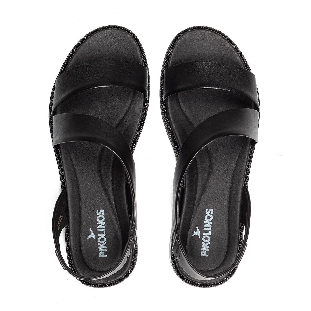 Sandales plates en cuir Navia noir, PIKOLINOS