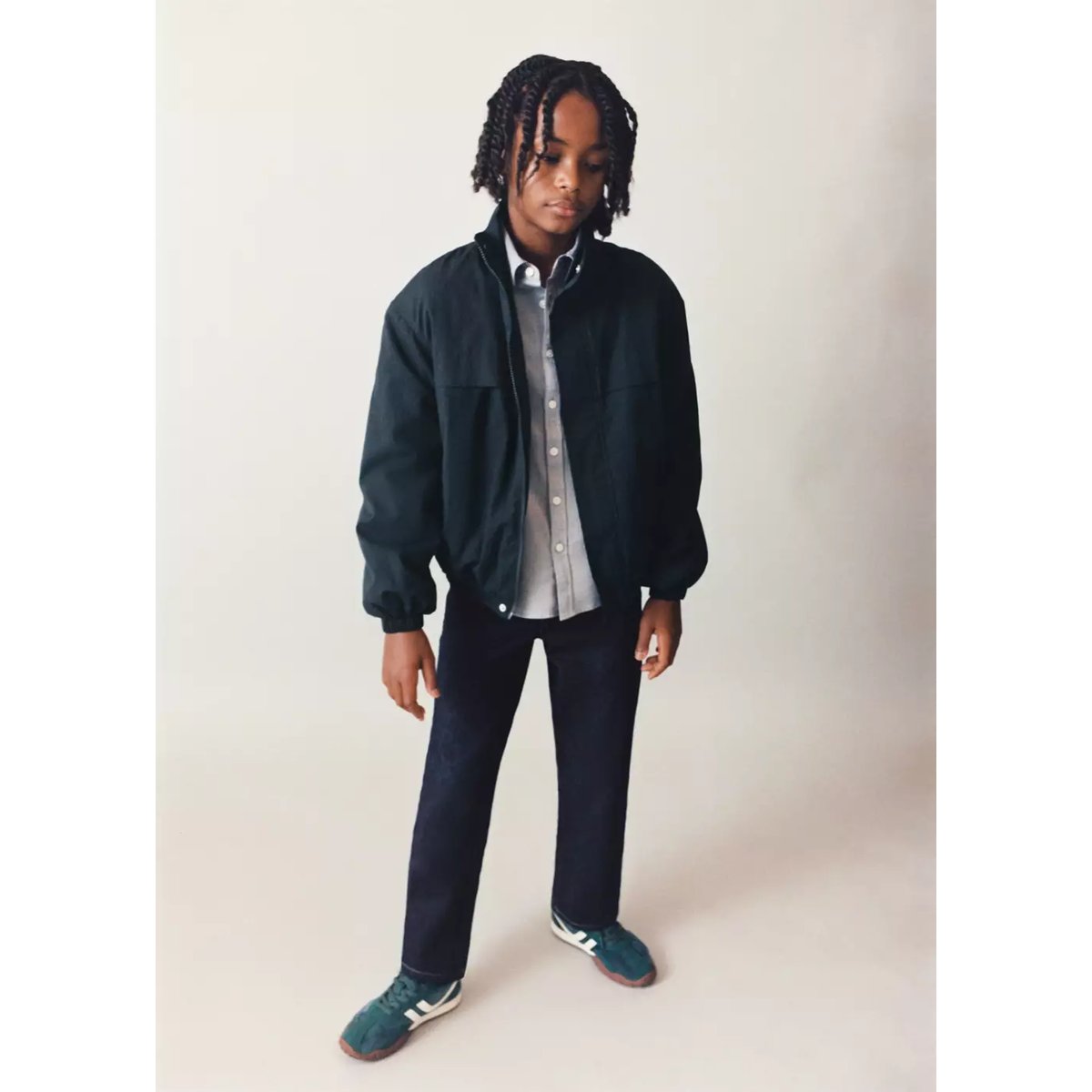 Blouson bomber léger bleu marine, MANGO KIDS