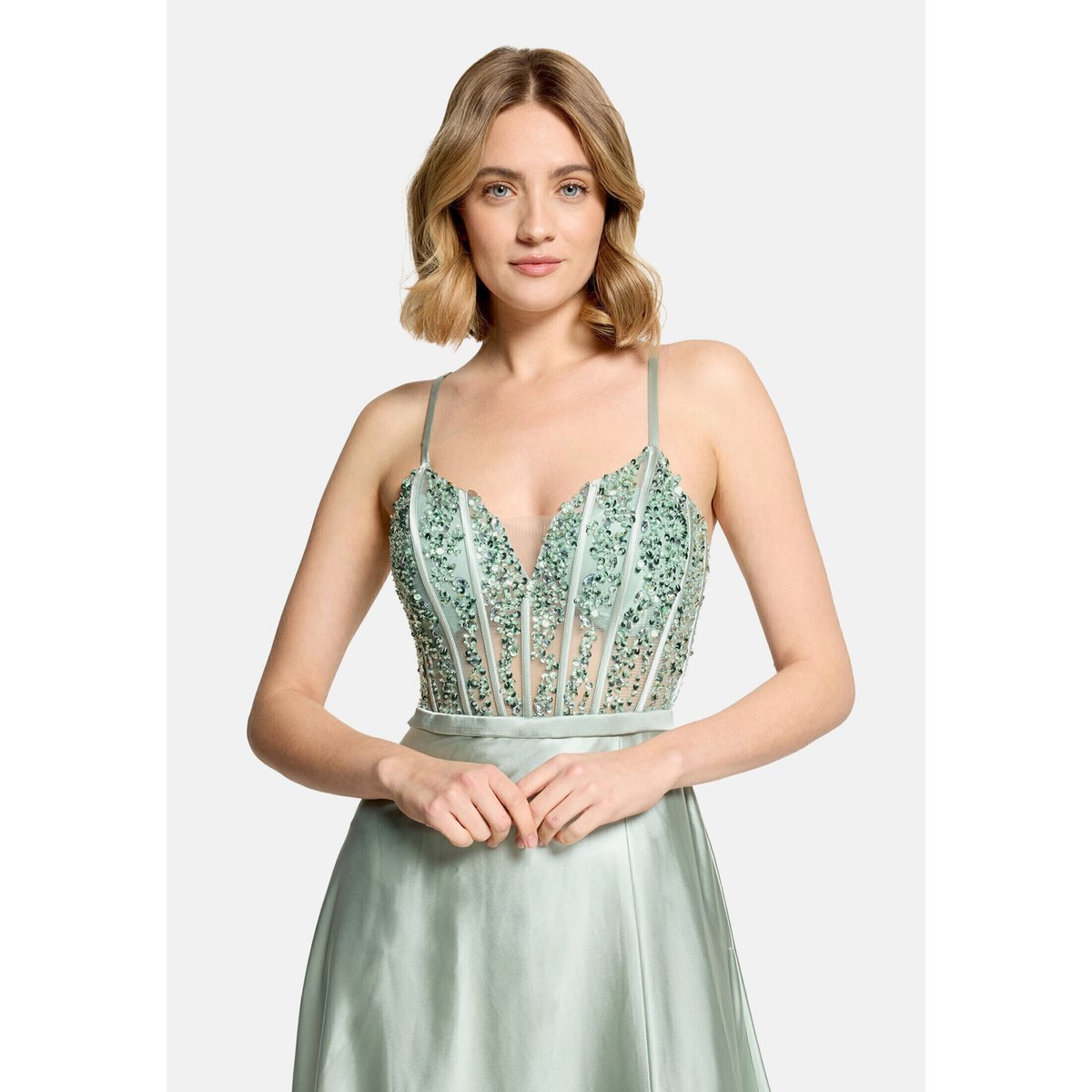 Robe de soirée à broderies fresh peppermint, VERA MONT