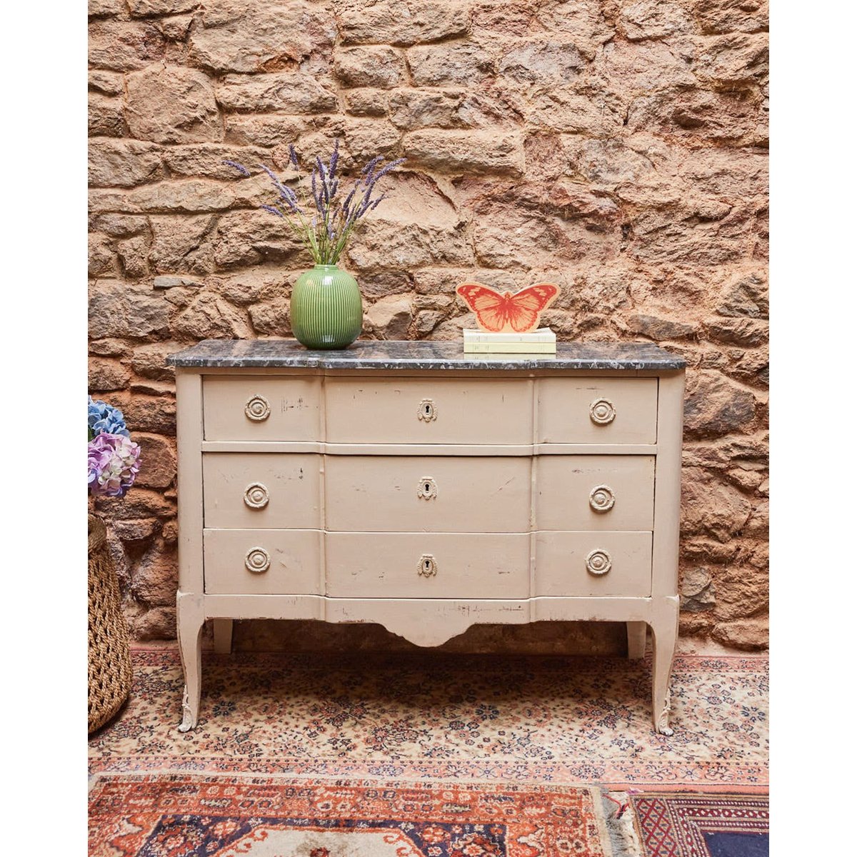 Commode en marbre Garance N°672 - Bon état noir, DEBONGOUT
