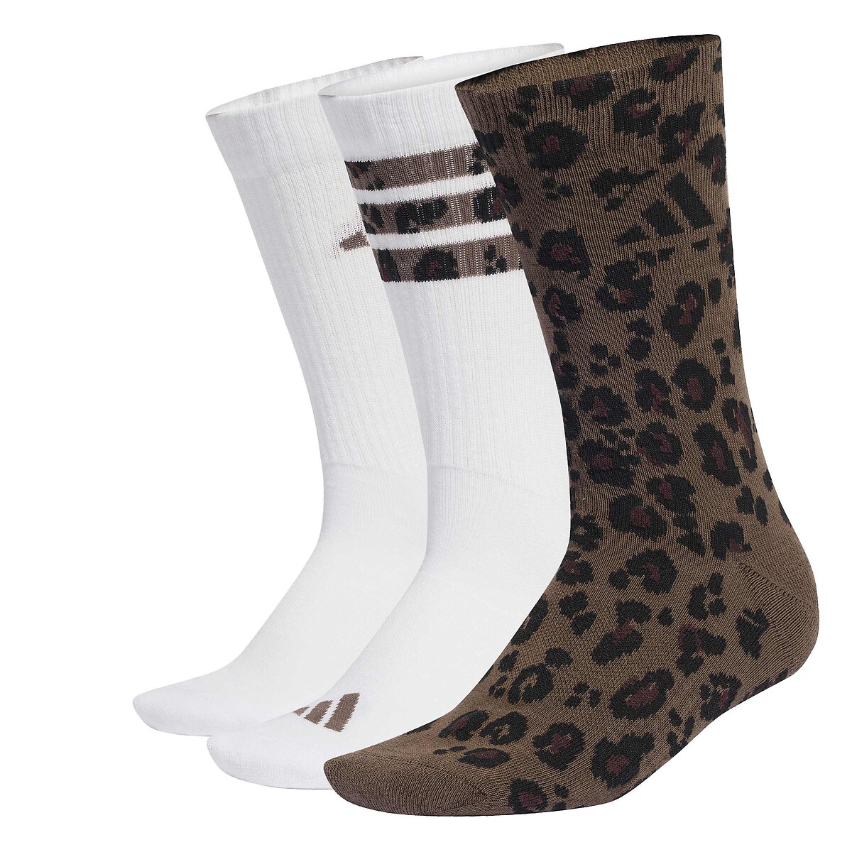 Lot de 3 paires de chaussettes hautes léopard, adidas Performance