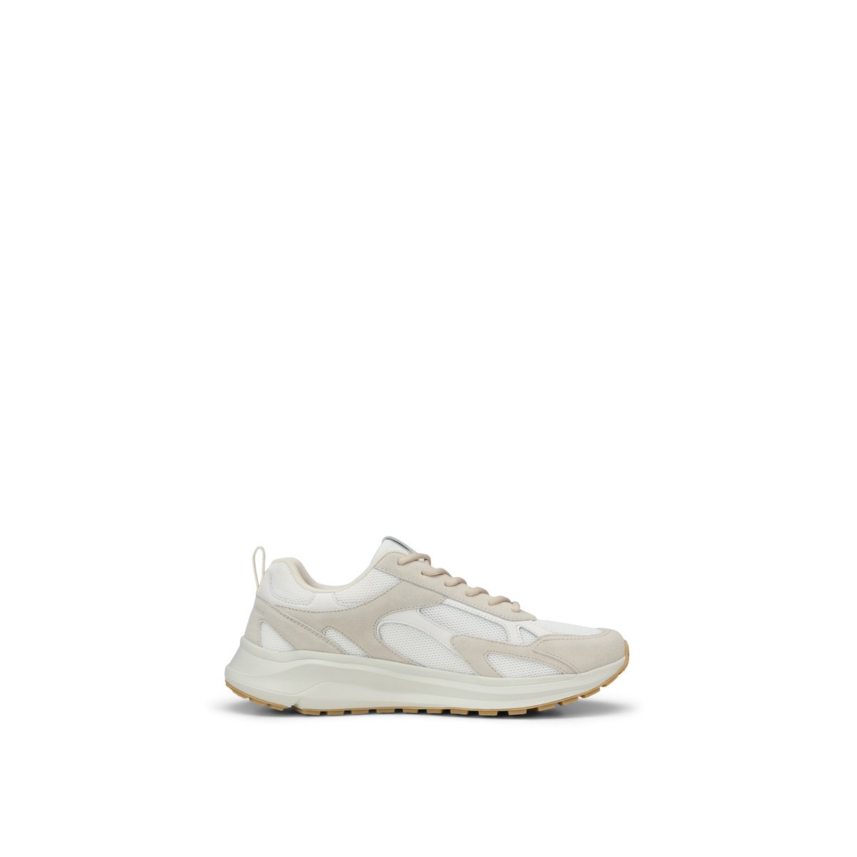Sneaker modèle Louis en cuir de vache et mesh creme, MARC O'POLO