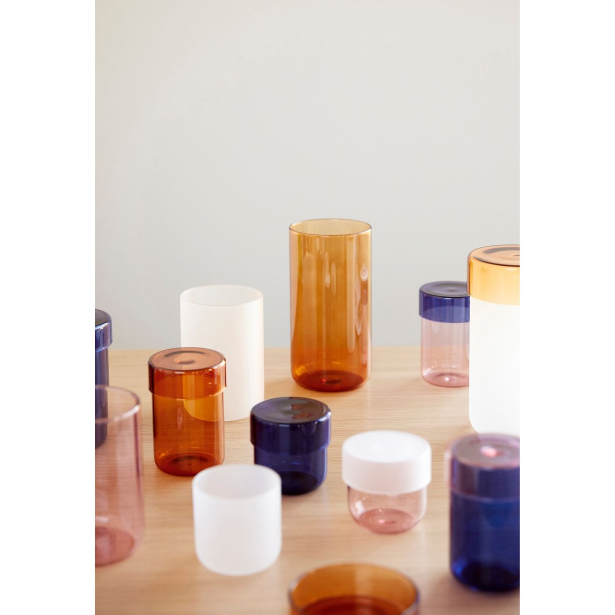Bocaux de rangement en verre POP verre dépoli, HUBSCH