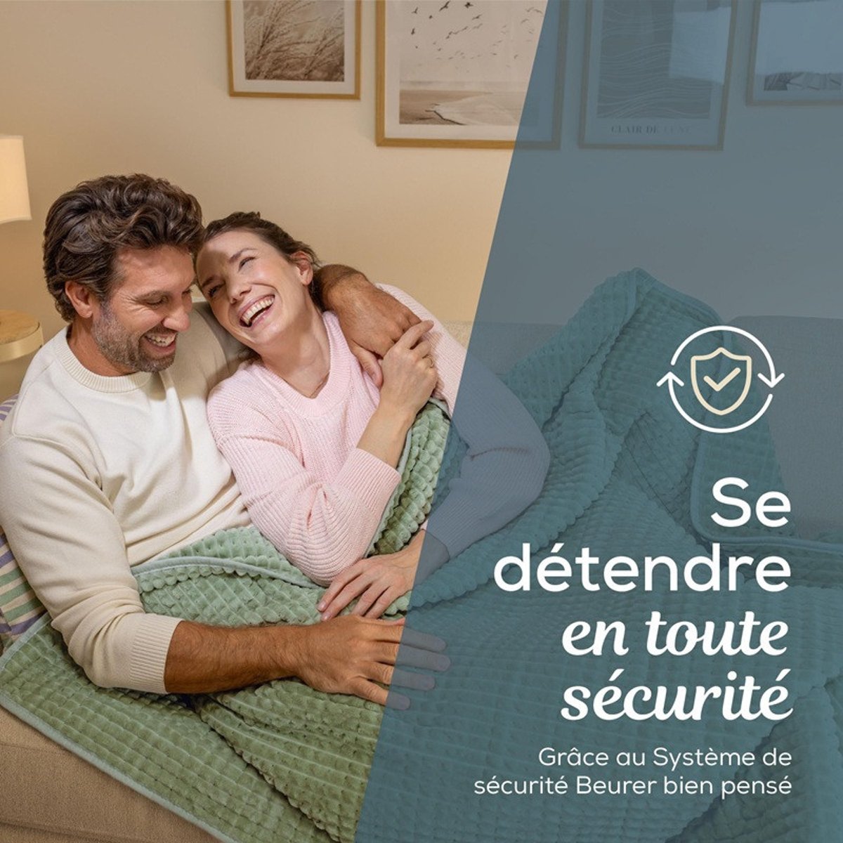Couverture Chauffante - HD 72 Waffle Verte couleur unique, BEURER