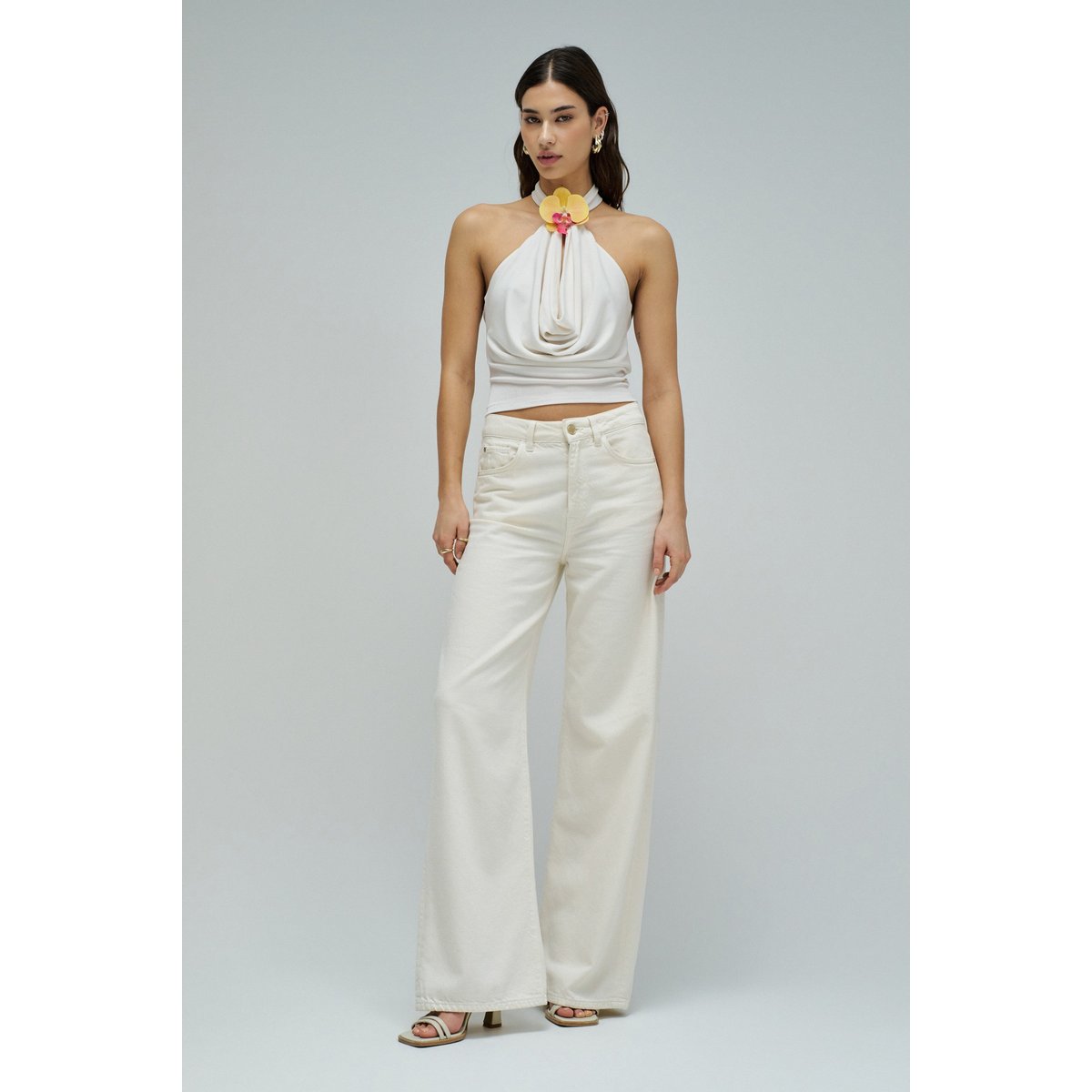 TOP AVEC APPLICATION FLORALE beige, SALSA JEANS