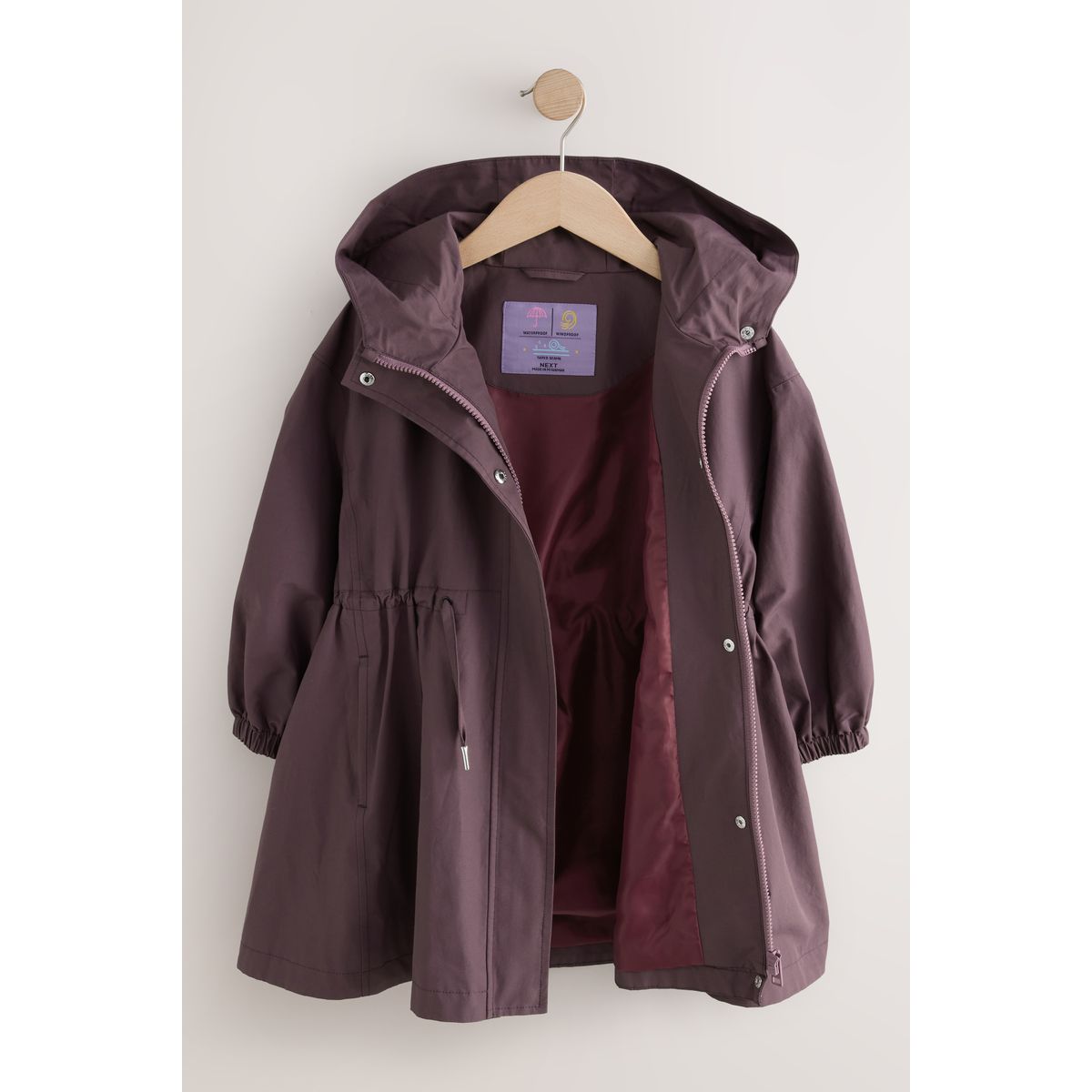 Anorak imperméable avec bas évasé rouge bordeaux, NEXT