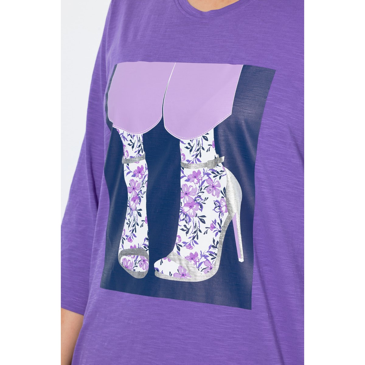 T-shirt motif escarpins violet, ULLA POPKEN