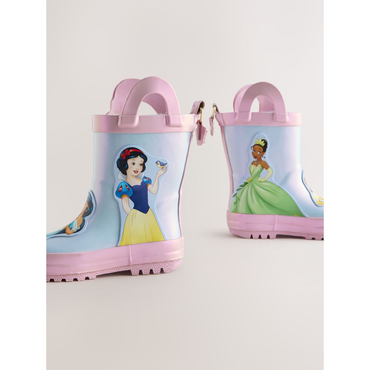 Bottes caoutchouc à poignée princesse disney bleu/rose, NEXT