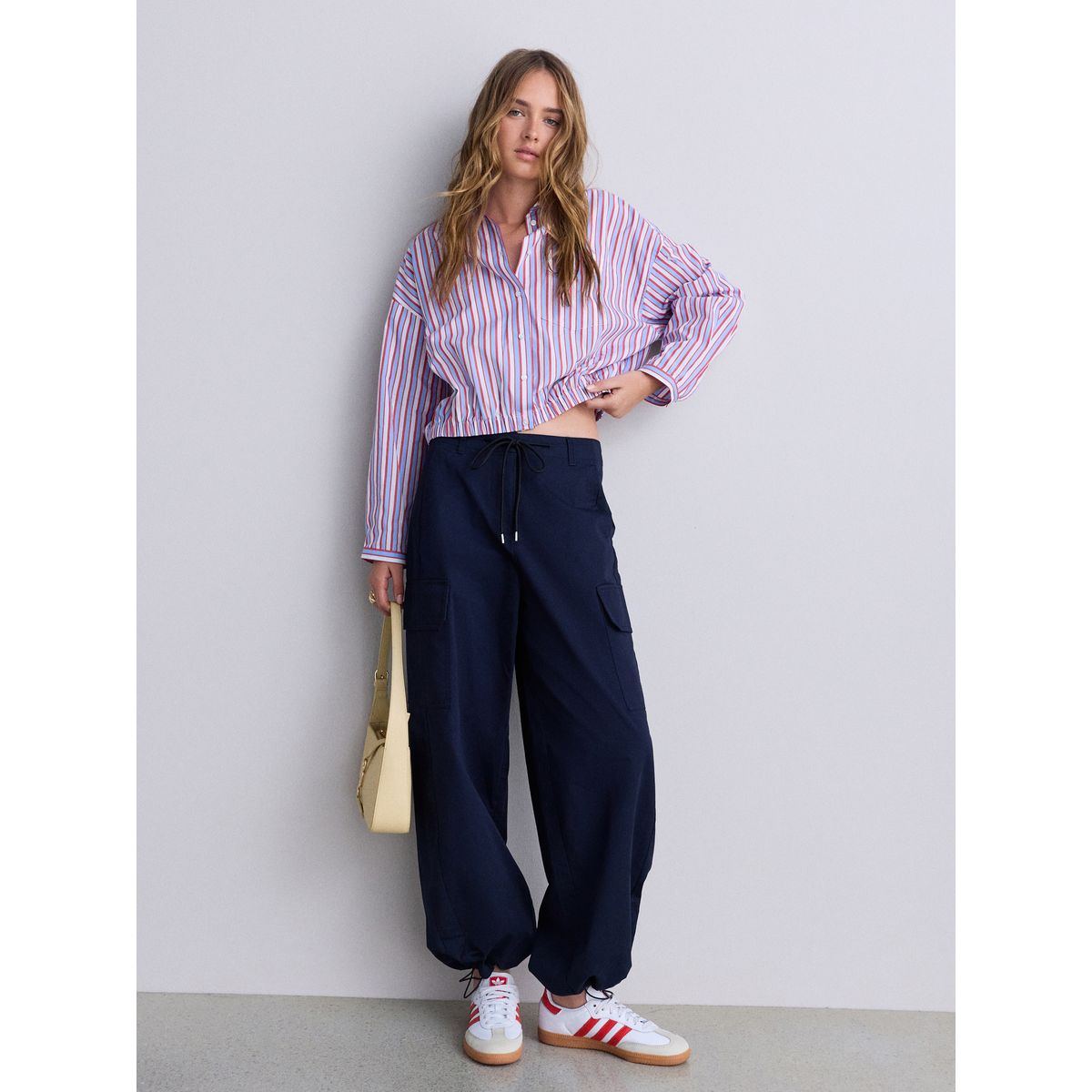 Chemise bomber à manches longues rayures rouges/bleues/blanches, NEXT