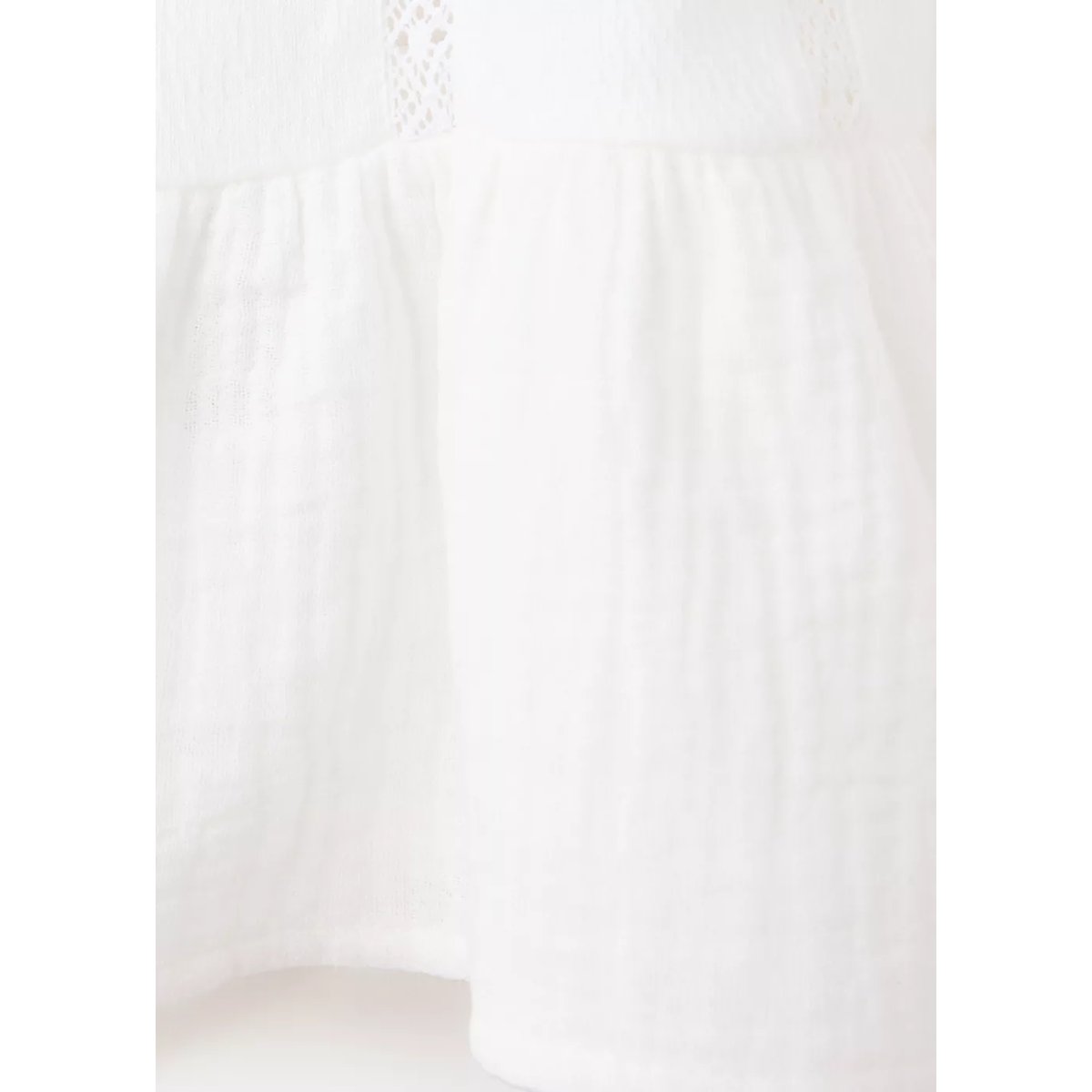 Chemisier coton détails dentelle blanc cassé, MANGO KIDS