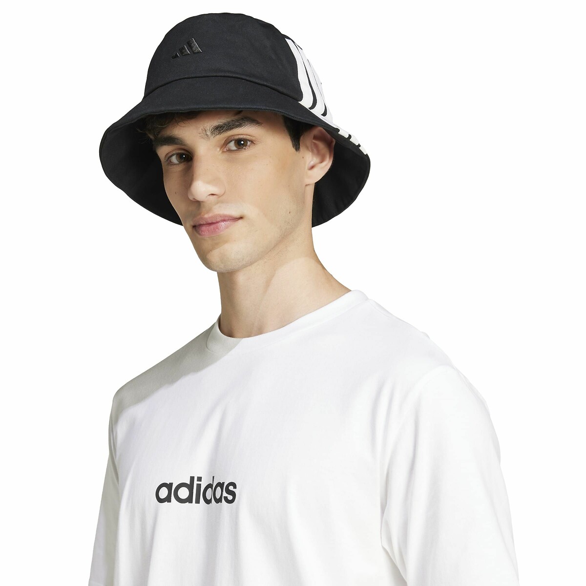 T-shirt a maniche corte con logo Essentiel Linear bianco, ADIDAS SPORTSWEAR
