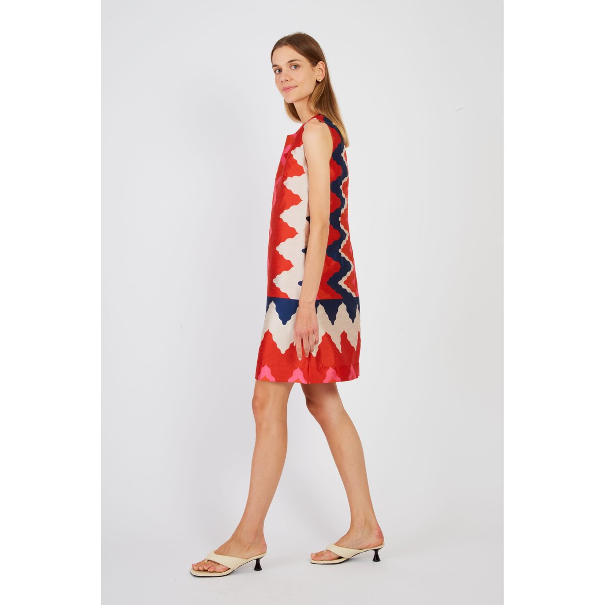 Robe courte imprimée PRATO rouge, DERHY