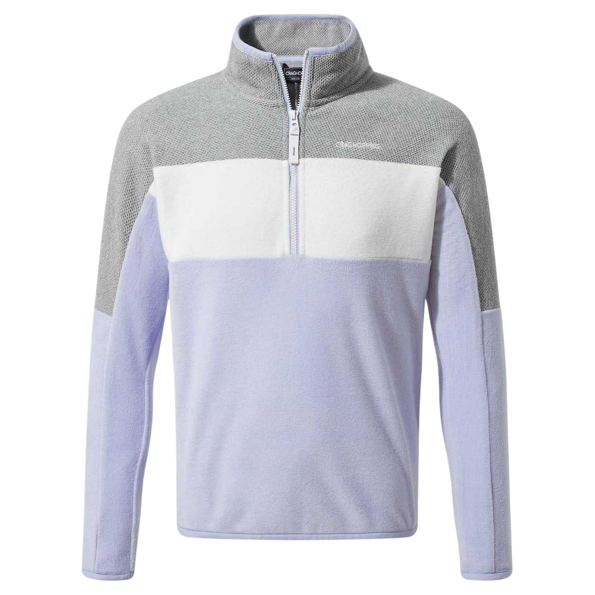Sweat à col montant zippé bleu pâle / gris chiné, CRAGHOPPERS