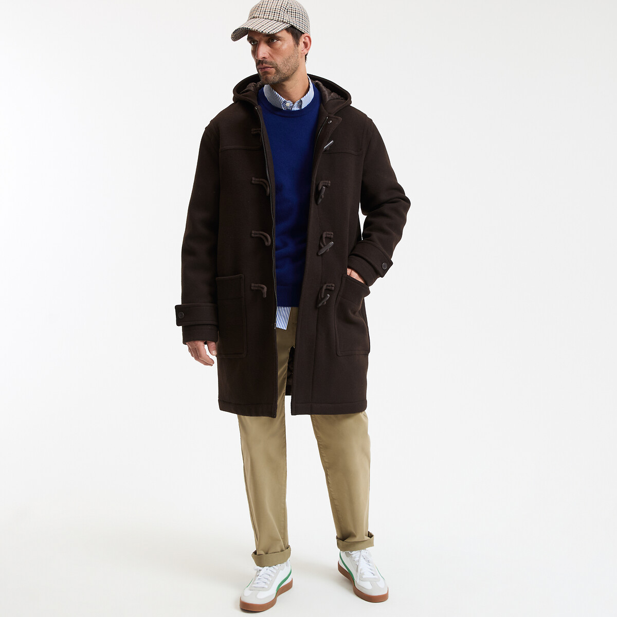 Duffle coat de corte largo Signature GREGOIRE castanho escuro, LA REDOUTE COLLECTIONS