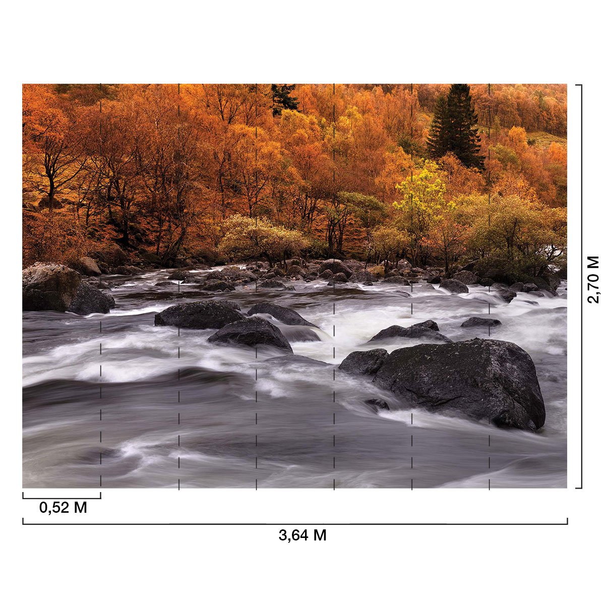 Papier peint rivière en automne intissé, HEXOA