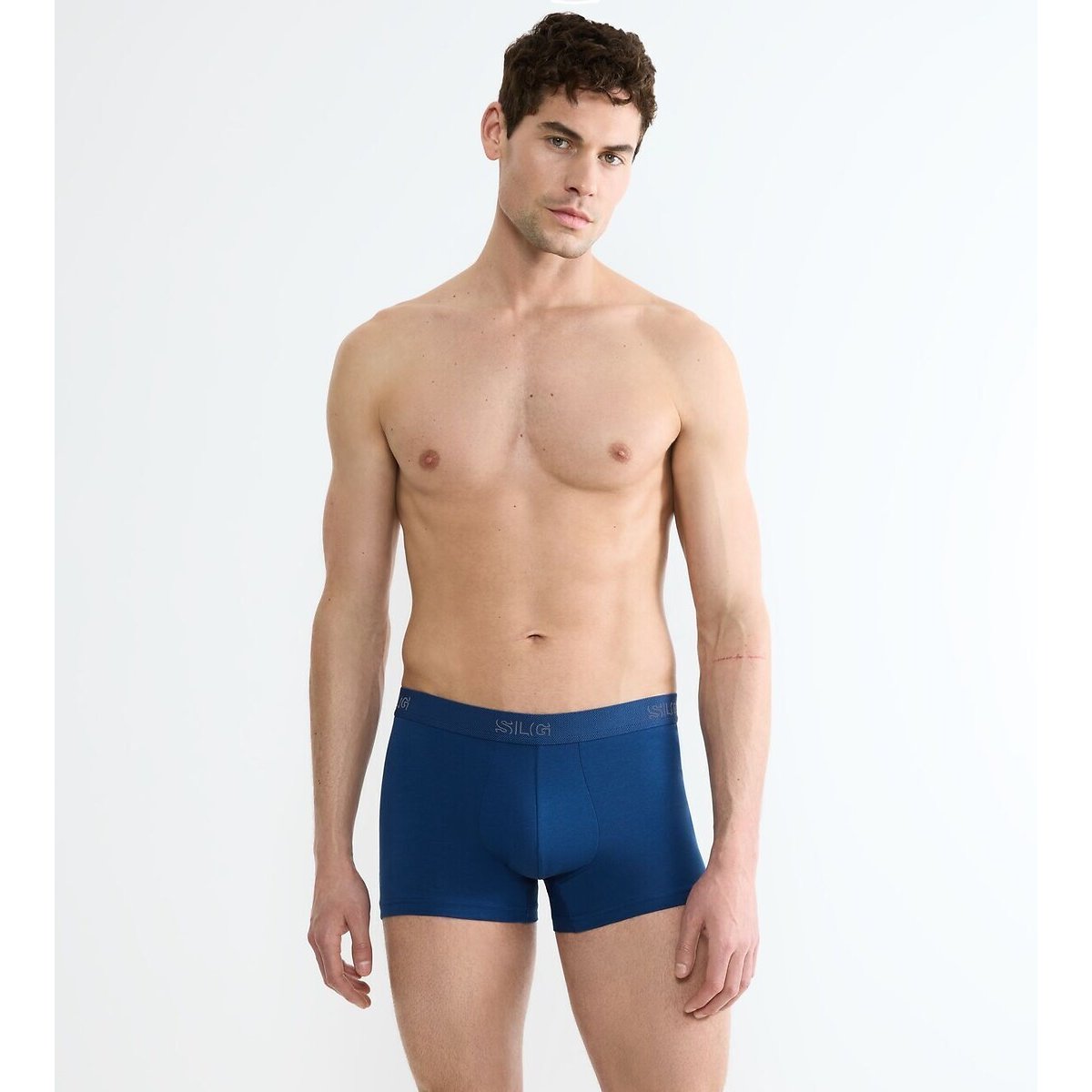 Confezione da 2 boxer tinta unita grigio + blu, SLOGGI