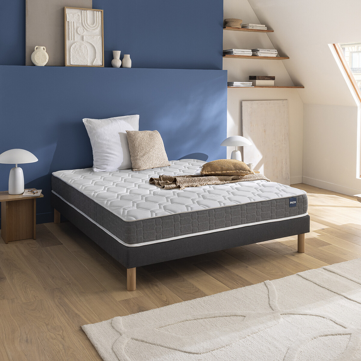 Completo materasso schiuma HR Regular + rete bianco/grigio fumo, BULTEX