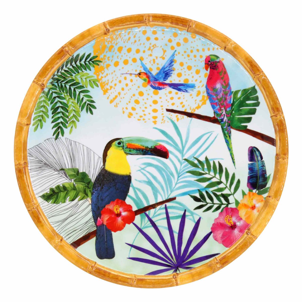 Petite assiette plate en mélamine Rio 23 cm multicolore, LES JARDINS DE LA COMTESSE