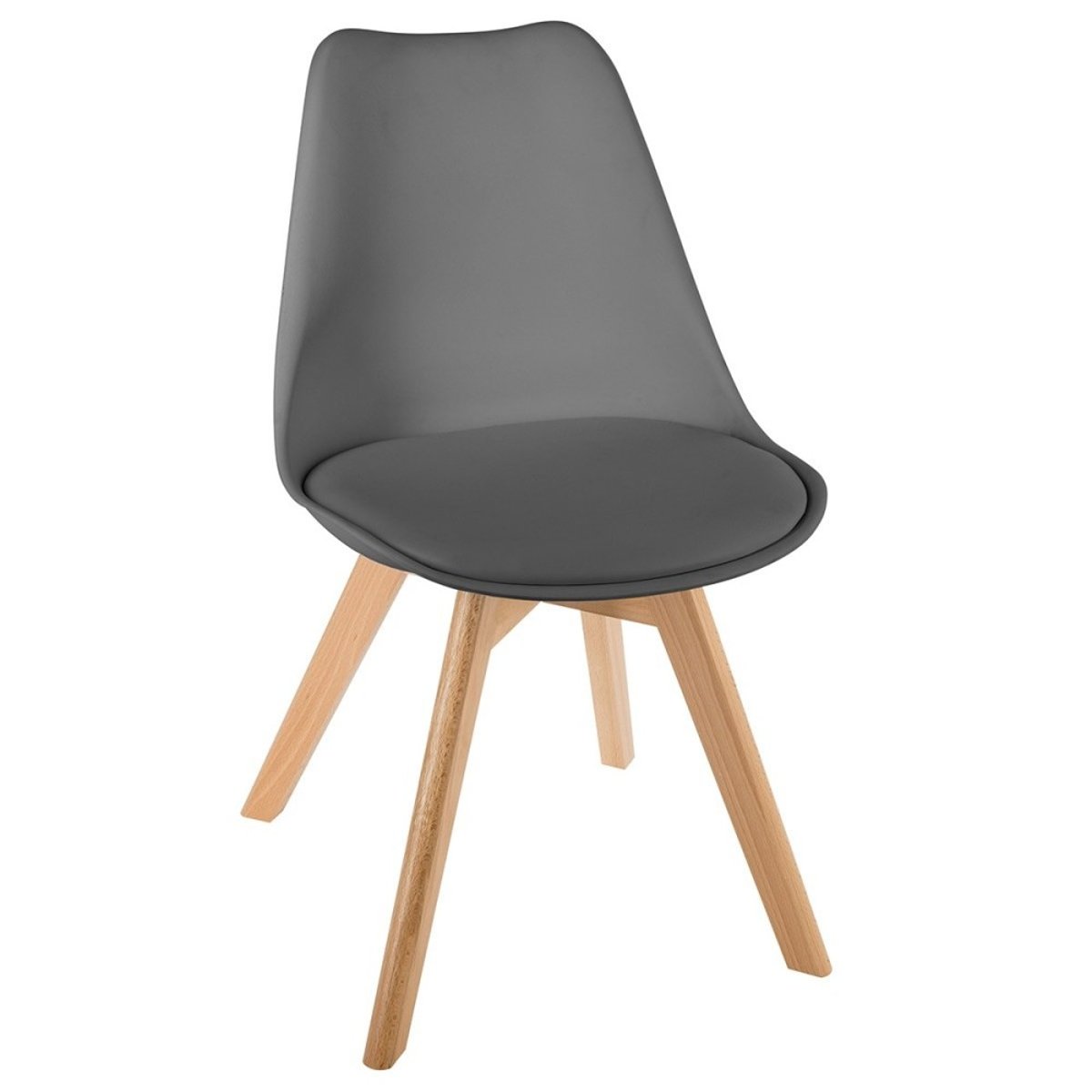 Chaise Scandinave Baya Gris Foncé gris clair, ATMOSPHERA