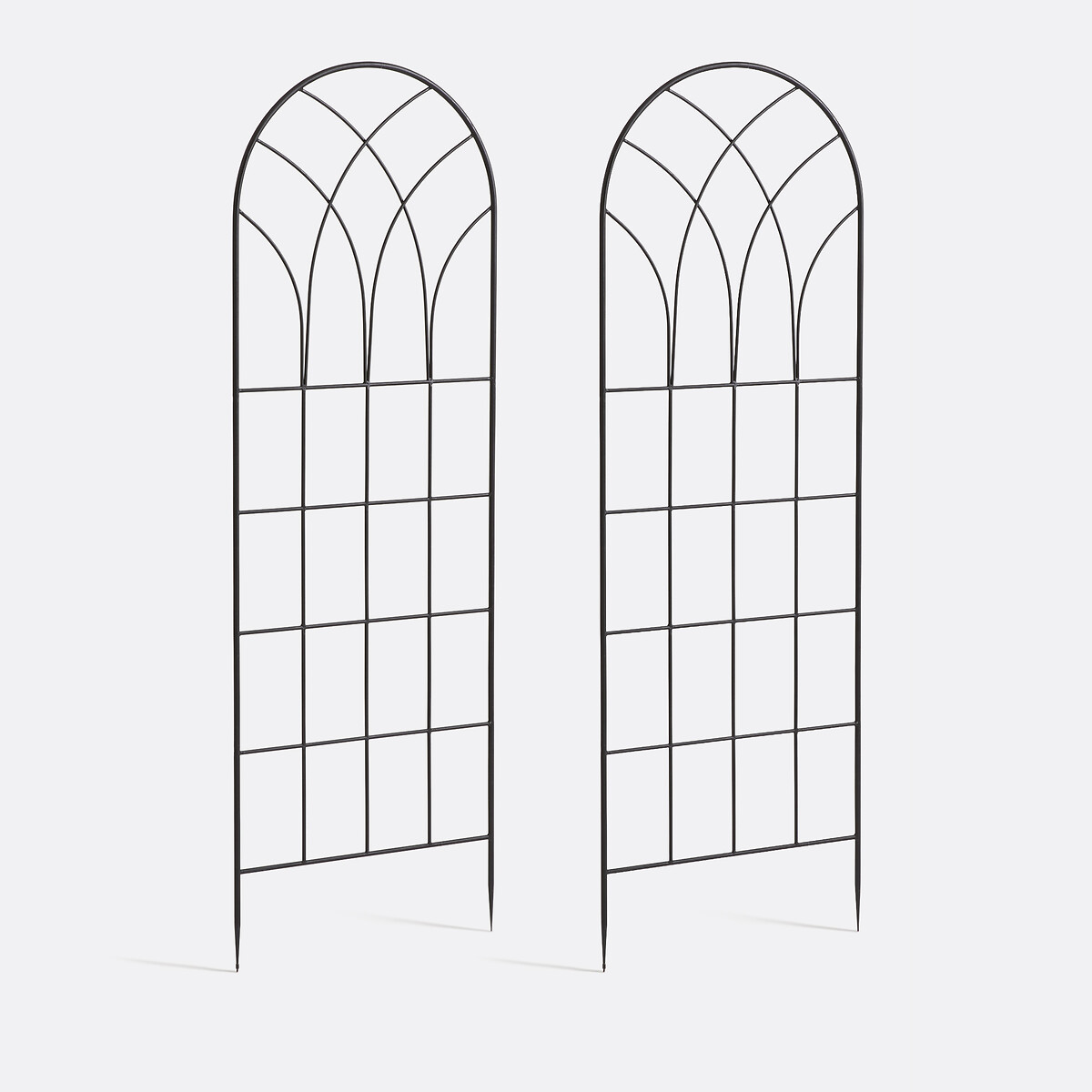 Lot de 2 treillis de jardin en métal acier noir, LA REDOUTE INTERIEURS